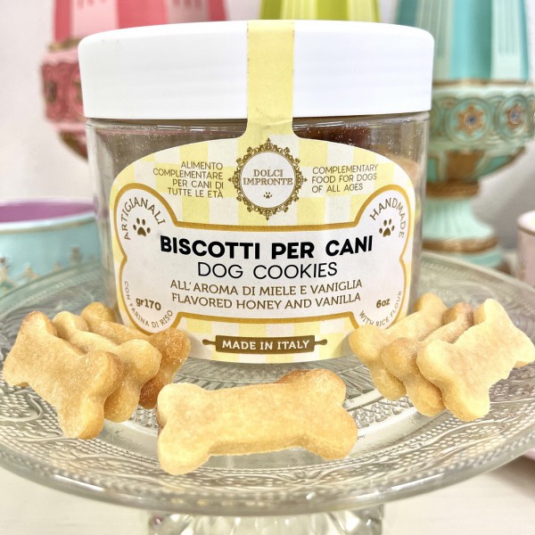 Dolci Impronte® - Pack of 4 Jars 170 gr Honey and Vanilla flavored biscuits- Rice flour