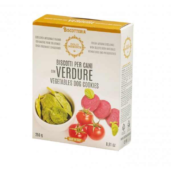 Dolci Impronte - Pack of 6 Boxes Biscuits with Vegetables 250 gr