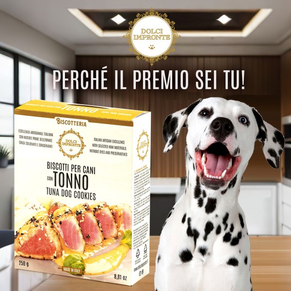 Dolci Impronte - Biscuits with tuna for dogs - 250 gr