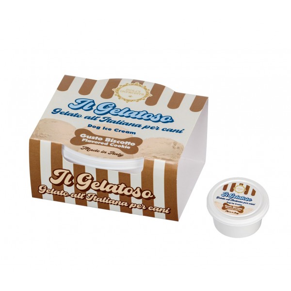 Dolci Impronte - Gelato per cani - Aroma Biscotto - 40gr -