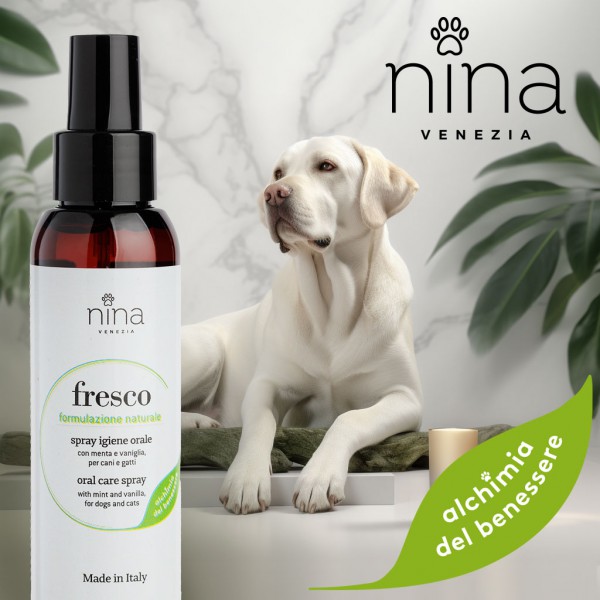 Nina Venezia FRESCO - Spray Igiene Orale - Cane e Gatto - Vaniglia e Menta - 100ml