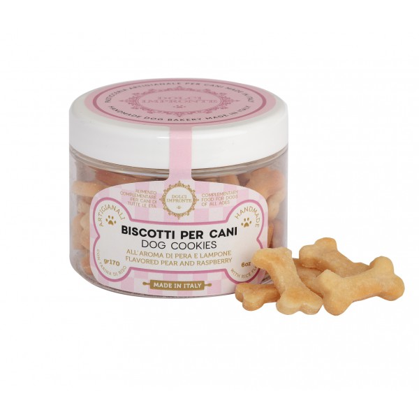 Dolci Impronte® - Biscotti con Farina Di Riso - Aromatizzati Pera e Lampone - Vaso 170 gr