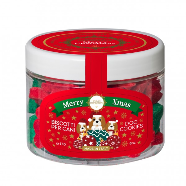 Dolci Impronte Confezione 6 Barattoli Biscotti Natalizi - 170gr