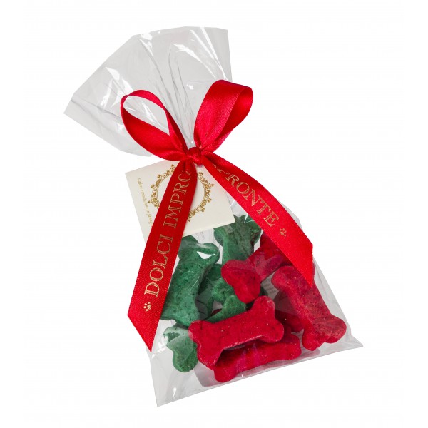 Dolci Impronte - Sacchetto 50 gr Biscottini Natalizi Rossi e Verdi