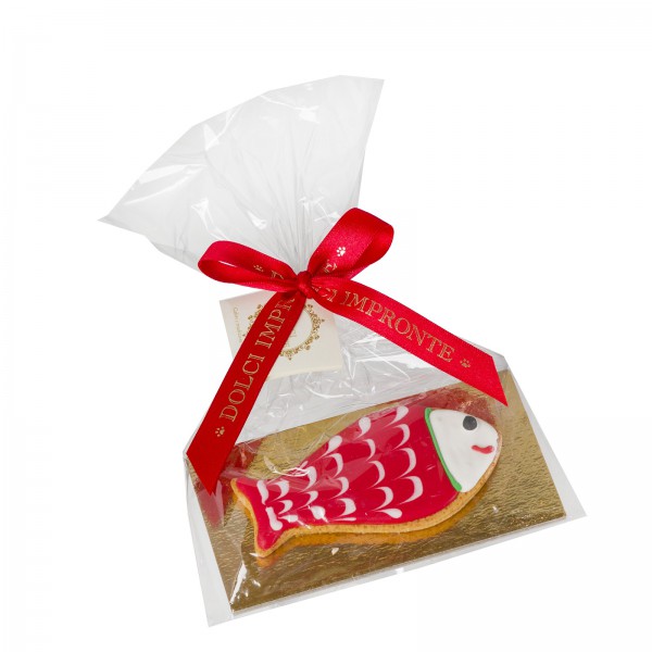 Dolci Impronte - Pesce Natalizio - Aroma Salmone - 31gr- Rosso Per Gatti