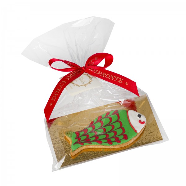 Dolci Impronte - Pesce Natalizio - Aroma Salmone - 31gr- Verde - Per Gatti