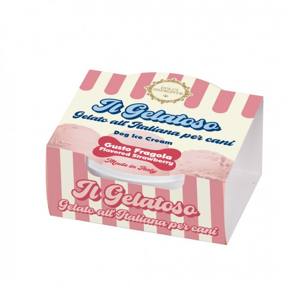 Dolci Impronte - Ice cream for dogs - Strawberry flavor - 40gr -