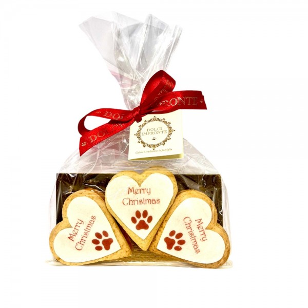 Dolci Impronte  Sacchetto 3 Cuori Merry Christmas 85g