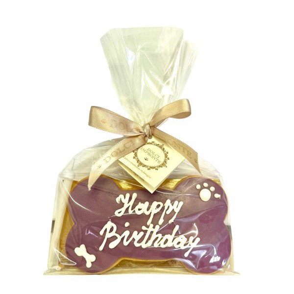 Dolci Impronte - Birthday Bone Lilla  Decorato a Mano 85 gr