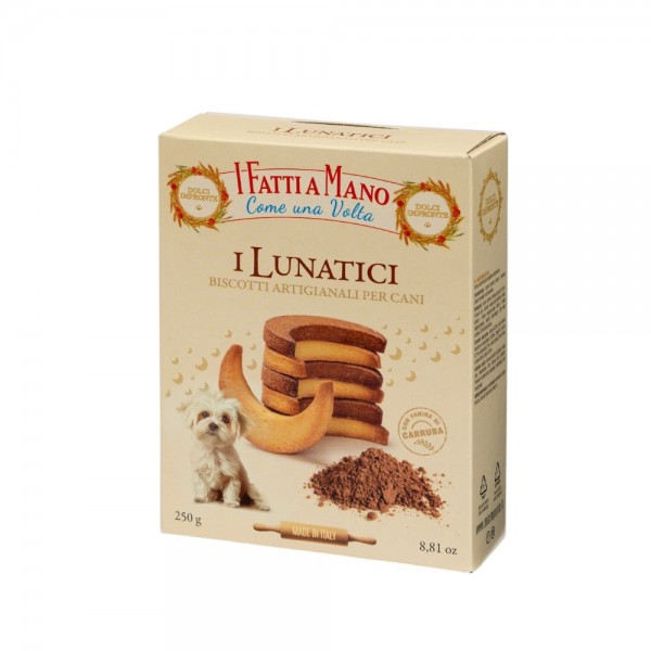 Dolci Impronte – Fatti a Mano  Lunatici - Confezione 6 Scatole Biscotti con Carruba - 250 gr  S04