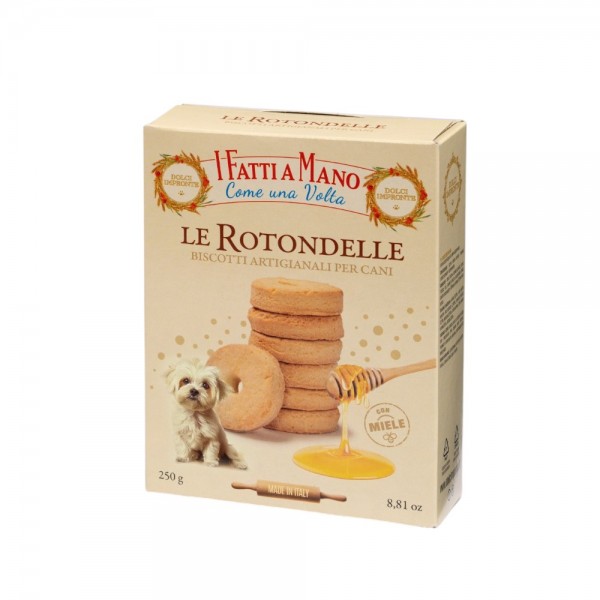 Dolci Impronte – Fatti a Mano  Le Rotondelle - Confezione 6 Scatole Biscotti  Miele - 250 gr