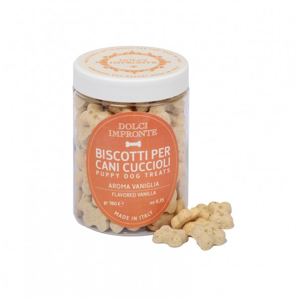 Dolci Impronte - I piccolini - Biscotti per cani cuccioli - Aroma Vaniglia - 180g
