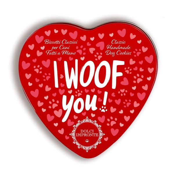 Dolci Impronte – I WOOF YOU! 80g -  - Scatola Latta - Biscotti in pasta frolla fatti a mano-