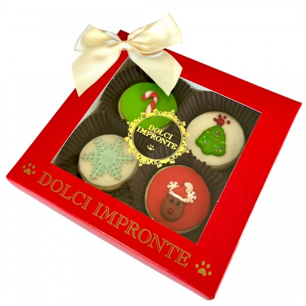 Dolci Impronte Scatola Natale 4 Cupcakes Assortiti  VAR 1 65g