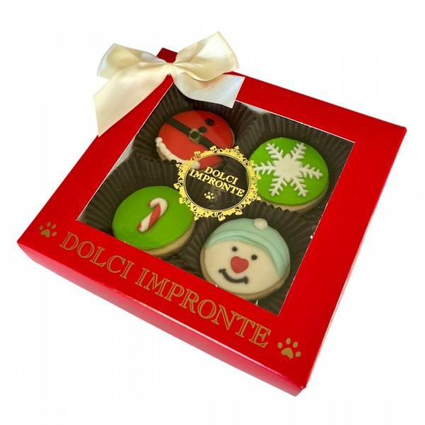 Dolci Impronte Scatola Natale 4 Cupcakes Assortiti  VAR 2 65g