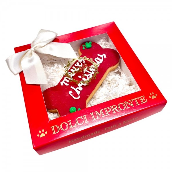 Dolci Impronte  Scatola Natale Osso Happy Christmas 90g