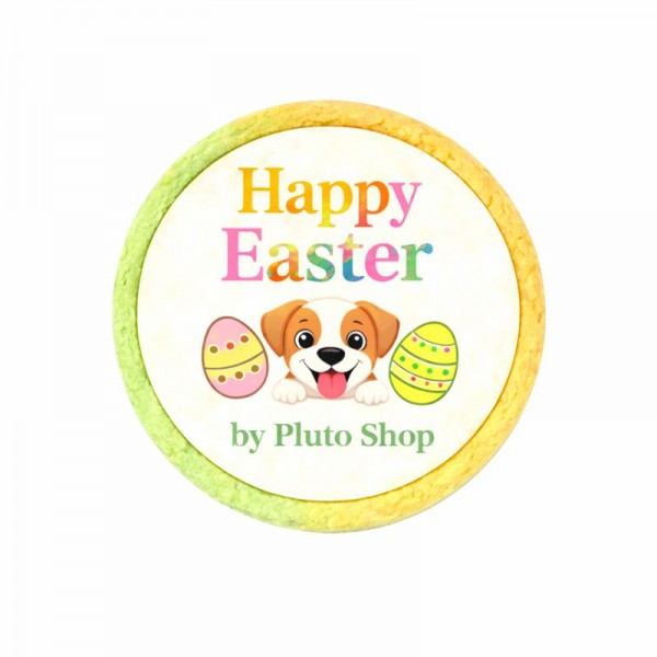 Dolci Impronte - Biscotto Pasqua Decorato Personalizzabile Rotondo  32g- Conf.ne 15 Sacchetti