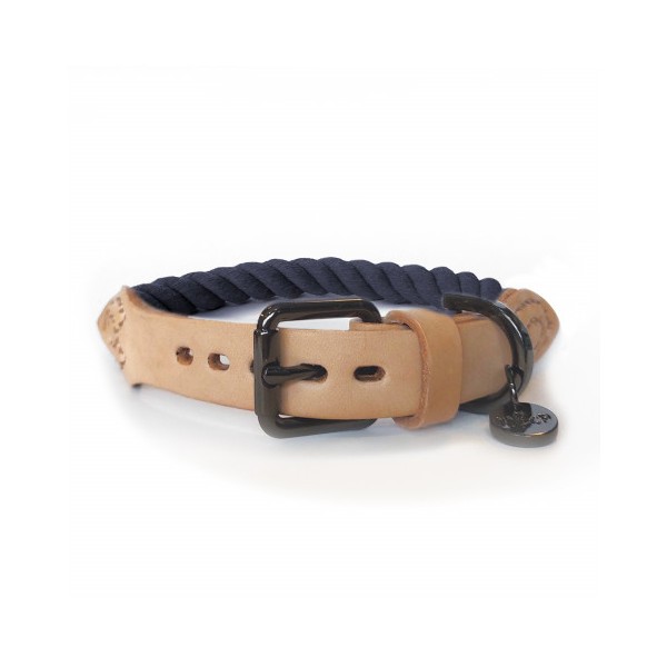 Milk & Pepper Nemo NAVY Rope and Leather Collar