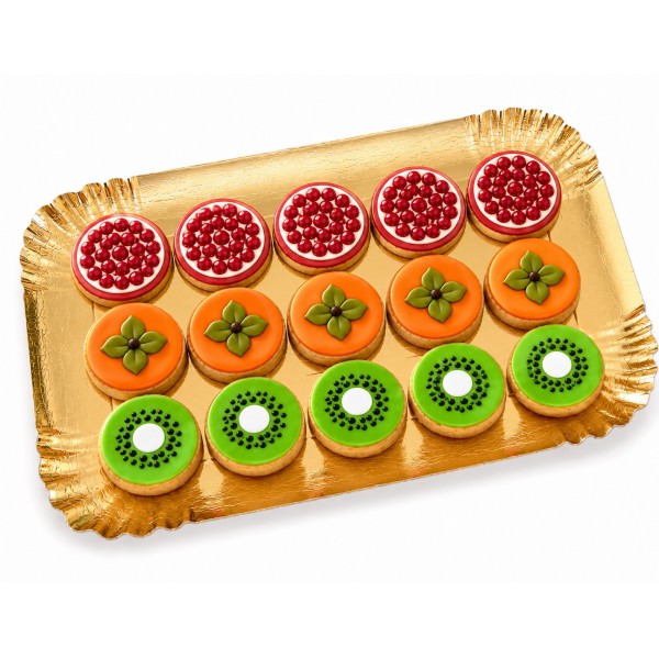 Dolci Impronte |Vassoio 15 Biscotti Kiwi Melagrana Caco 270g