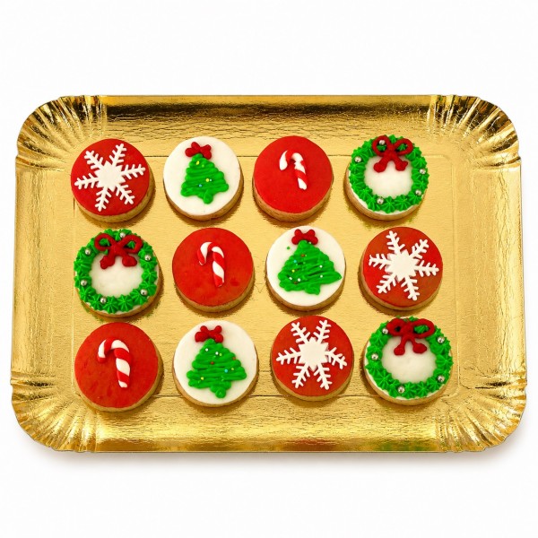 Dolci Impronte| Vassoio 12 Cupcake Soggetti Natale 230g  S18