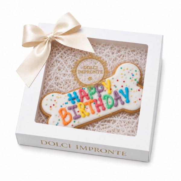Dolci Impronte - Funny Happy Birthday Bone - Handmade Decorated - 95g