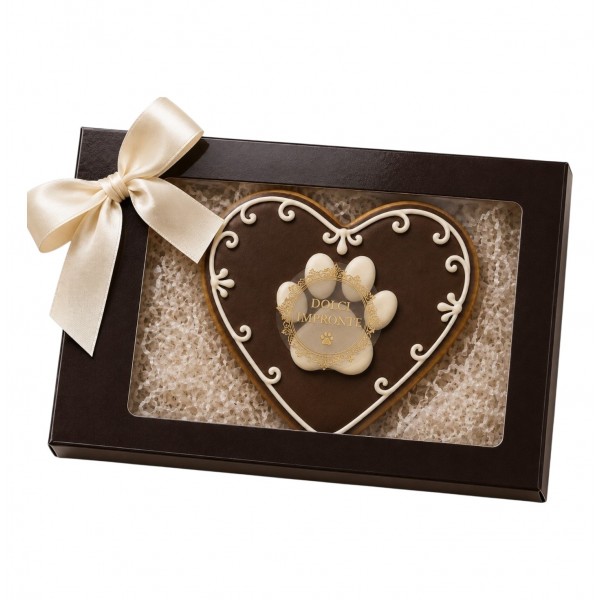 Dolci Impronte | Wengé Gift Box Decorated Heart 95 g