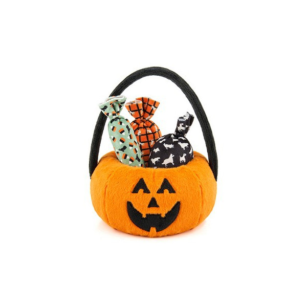 Halloween Pumpkin Basket - with 3 pcs of Squeaker-filled Candies