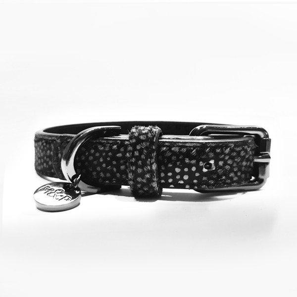 Milk & Pepper - Jaguar - Printed Leather Collar - Black -