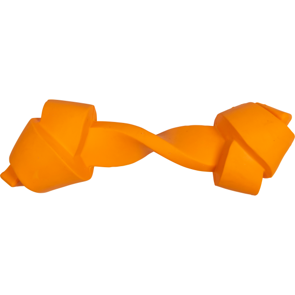 JV - Osso Intrecciato Gomma - 23 cm - Aroma Pollo - Arancio