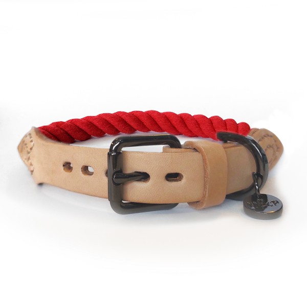 Milk & Pepper Nemo Rouge Rope and Leather Collar