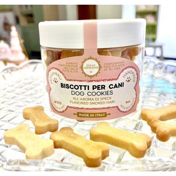 Dolci Impronte® - Biscuits with Rice Flour - Smoked Ham flavored - Jar 170 gr